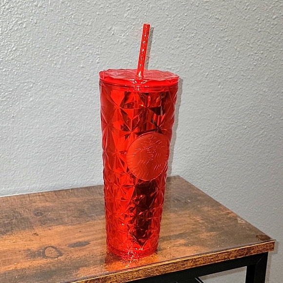 🆕️Starbucks 2023 Poinsettia Red Prism Cold Cup (24 oz) Venti 45 - Picture 3 of 5